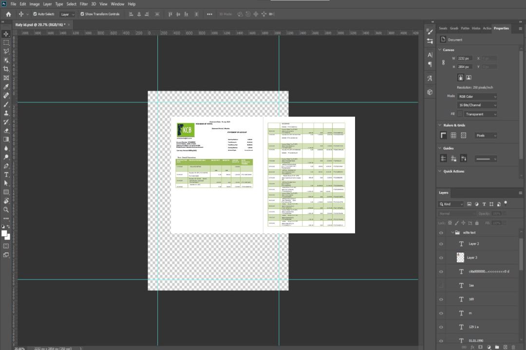Modèle Word et PDF de relevé de compte de la KCB Bank du Kenya, 2 pages template Modèle Word et PDF de relevé de compte de la KCB Bank du Kenya, 2 pages template